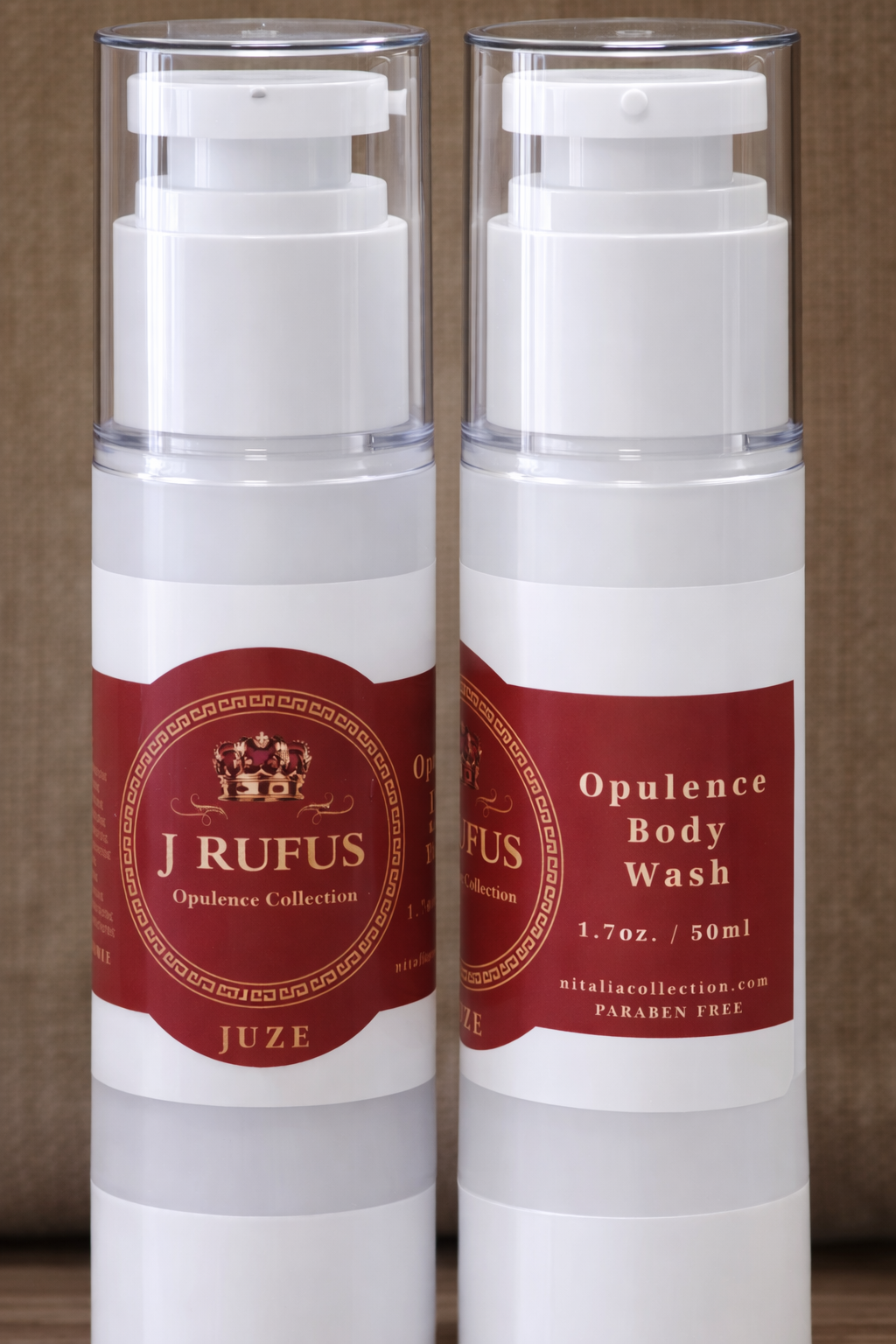 J RUFUS JUZE OPULENCE BODY WASH w/POUF FOR EXTRA LATHERING- YOU SMELL ROYAL