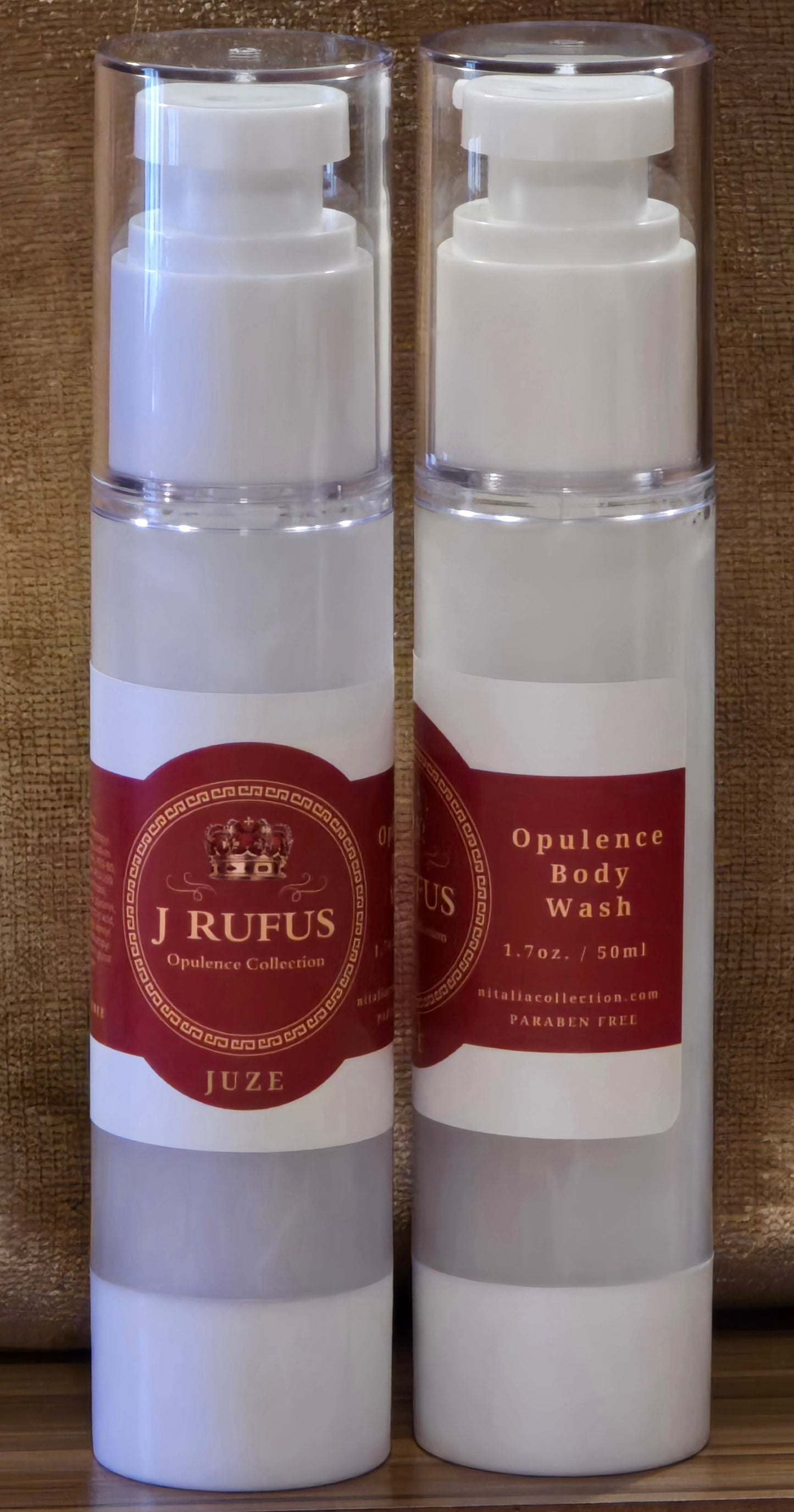 J RUFUS JUZE OPULENCE BODY WASH w/POUF FOR EXTRA LATHERING- YOU SMELL ROYAL