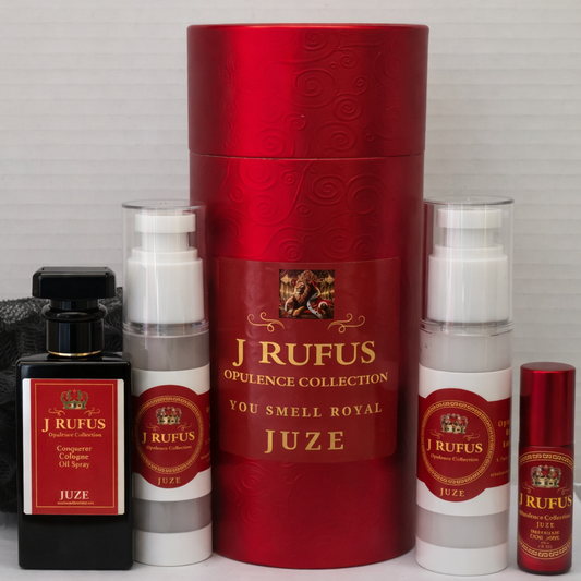 J RUFUS OPULENCE JUZE "CONQUEROR" ROYAL SET COLOGNE OIL SPRAY! YOU SMELL ROYAL